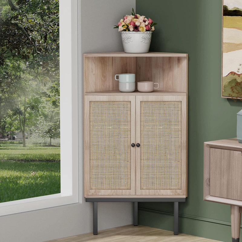 Bay Isle Home Sanya 40'' Tall 2 - Door Corner Accent Cabinet & Reviews ...